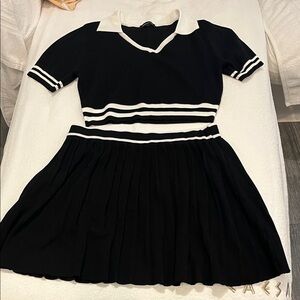 36 Point 5 Black & White Knit Two-Piece Dress Set